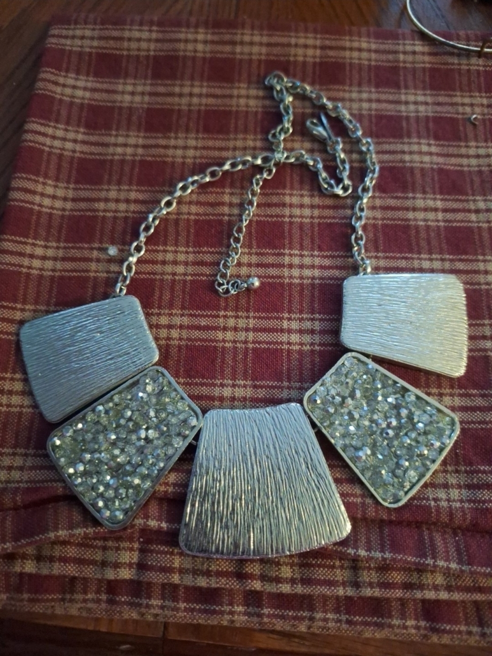 Silver Bib Statement Necklace